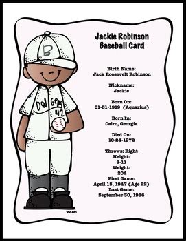 jackie robinson biography printable